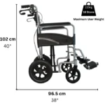 Ugo Lite Aluminium Folding Transit Wheelchair - Image 4